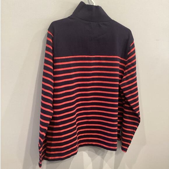 J.Crew Womens Popover Plus Size XXL Navy Blue Striped Sweater Nautical Preppy - Picture 6 of 13